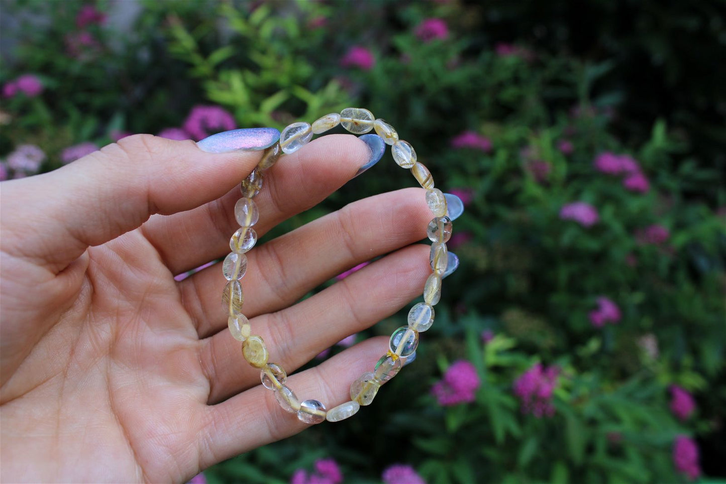 1 bracelet  quartz à rutilé - Aurore Lune 