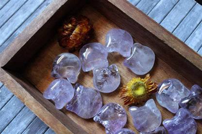 1 cabochon chat en améthyste - Aurore Lune 