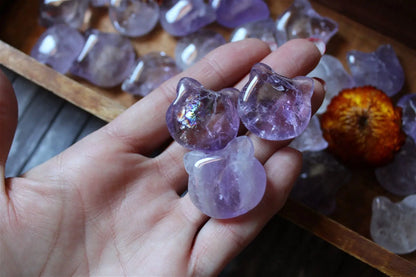 1 cabochon chat en améthyste - Aurore Lune 