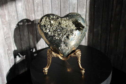 1 coeur en pyrite - SANS SOCLE "B" - Aurore Lune 
