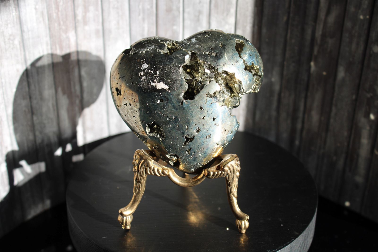 1 coeur en pyrite - SANS SOCLE "D" - Aurore Lune 