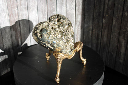 1 coeur en pyrite - SANS SOCLE "E" - Aurore Lune 