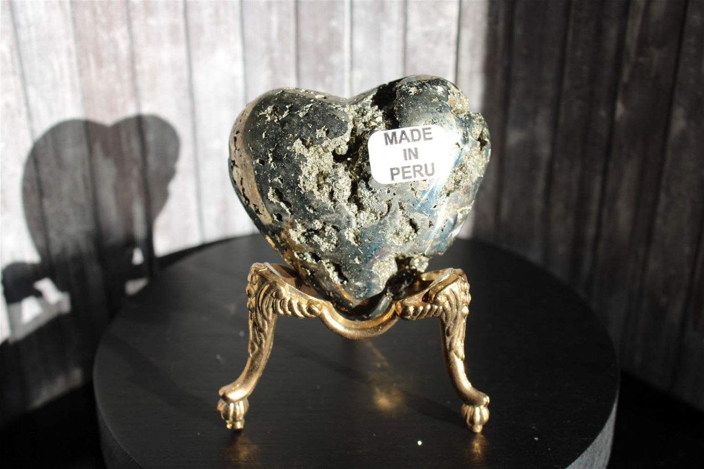 1 coeur en pyrite - SANS SOCLE "F" - Aurore Lune 