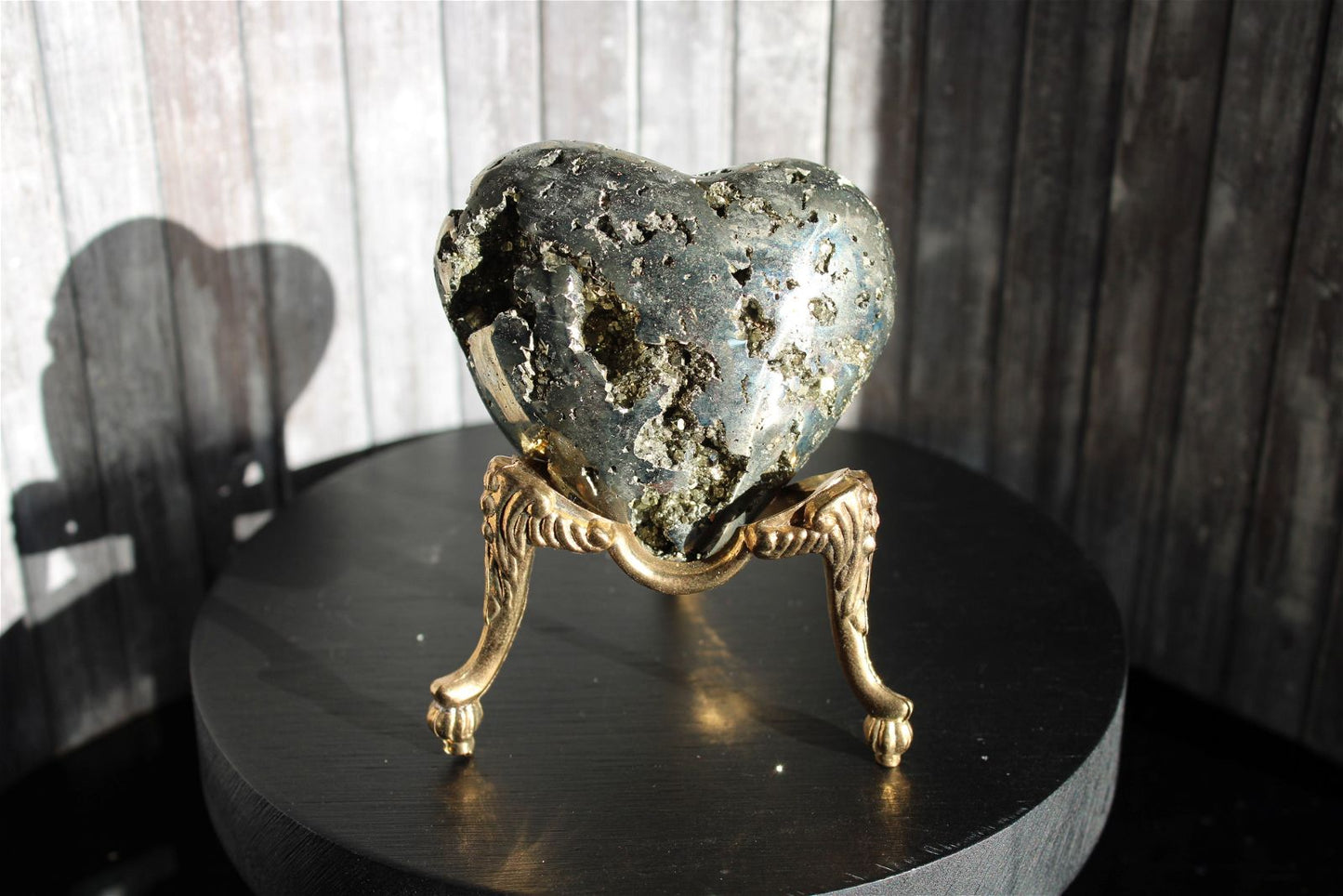 1 coeur en pyrite - SANS SOCLE "F" - Aurore Lune 