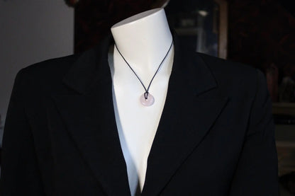 1 collier donut en quartz rose - Aurore Lune 
