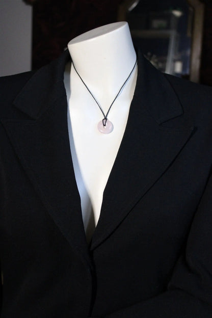 1 collier donut en quartz rose - Aurore Lune 
