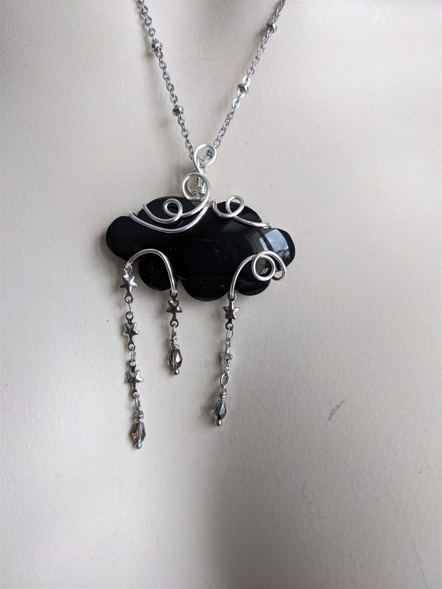 1 collier nuage en onyx - Aurore Lune 
