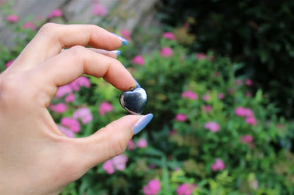 1 collier petit coeur en hématite - Aurore Lune 