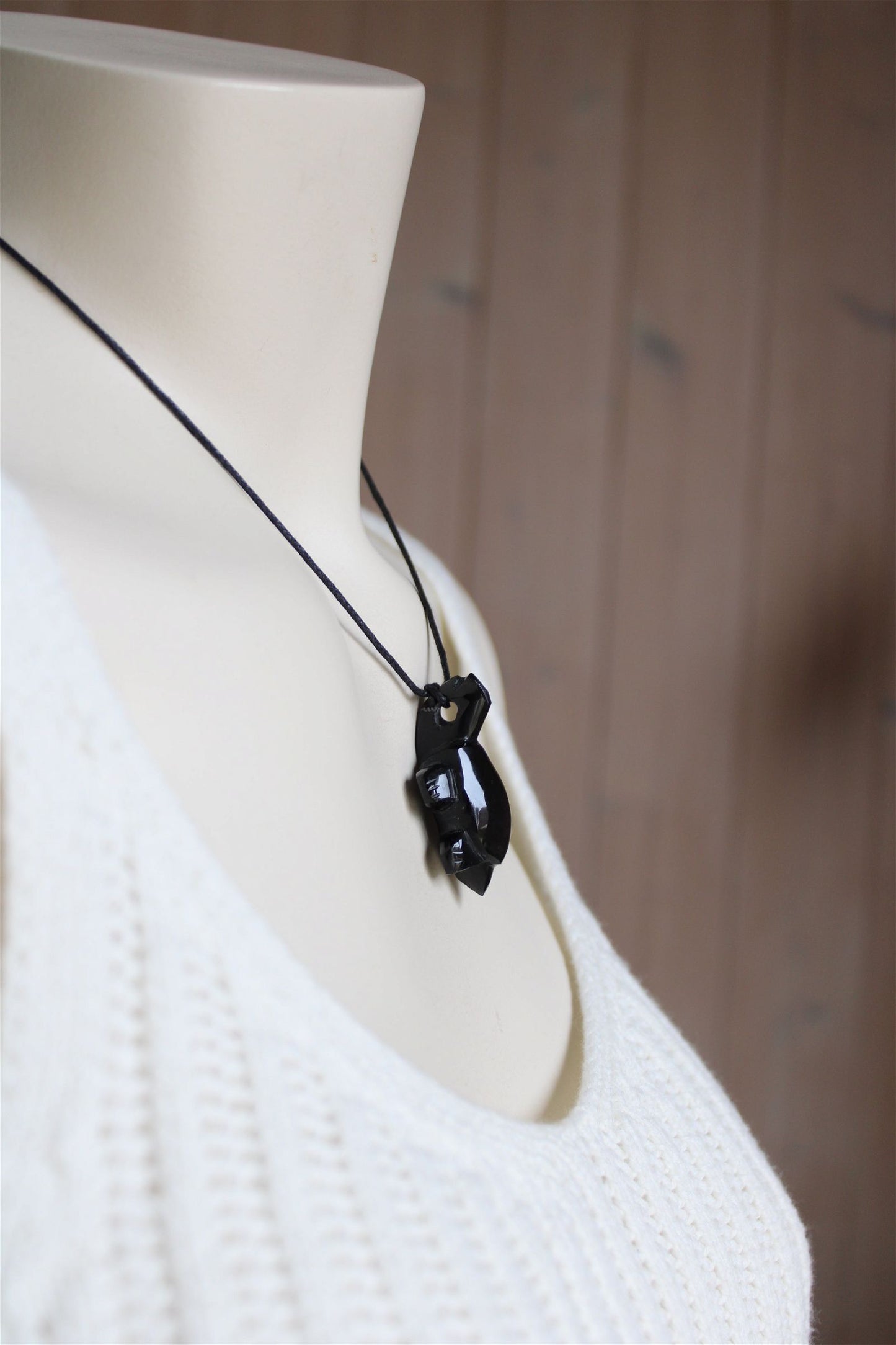 1 collier tortue en obsidienne oeil céleste - Aurore Lune 