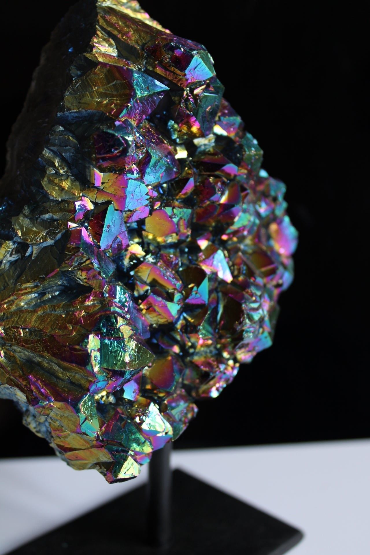 1 cristal de roche RAINBOW AURA - Aurore Lune 