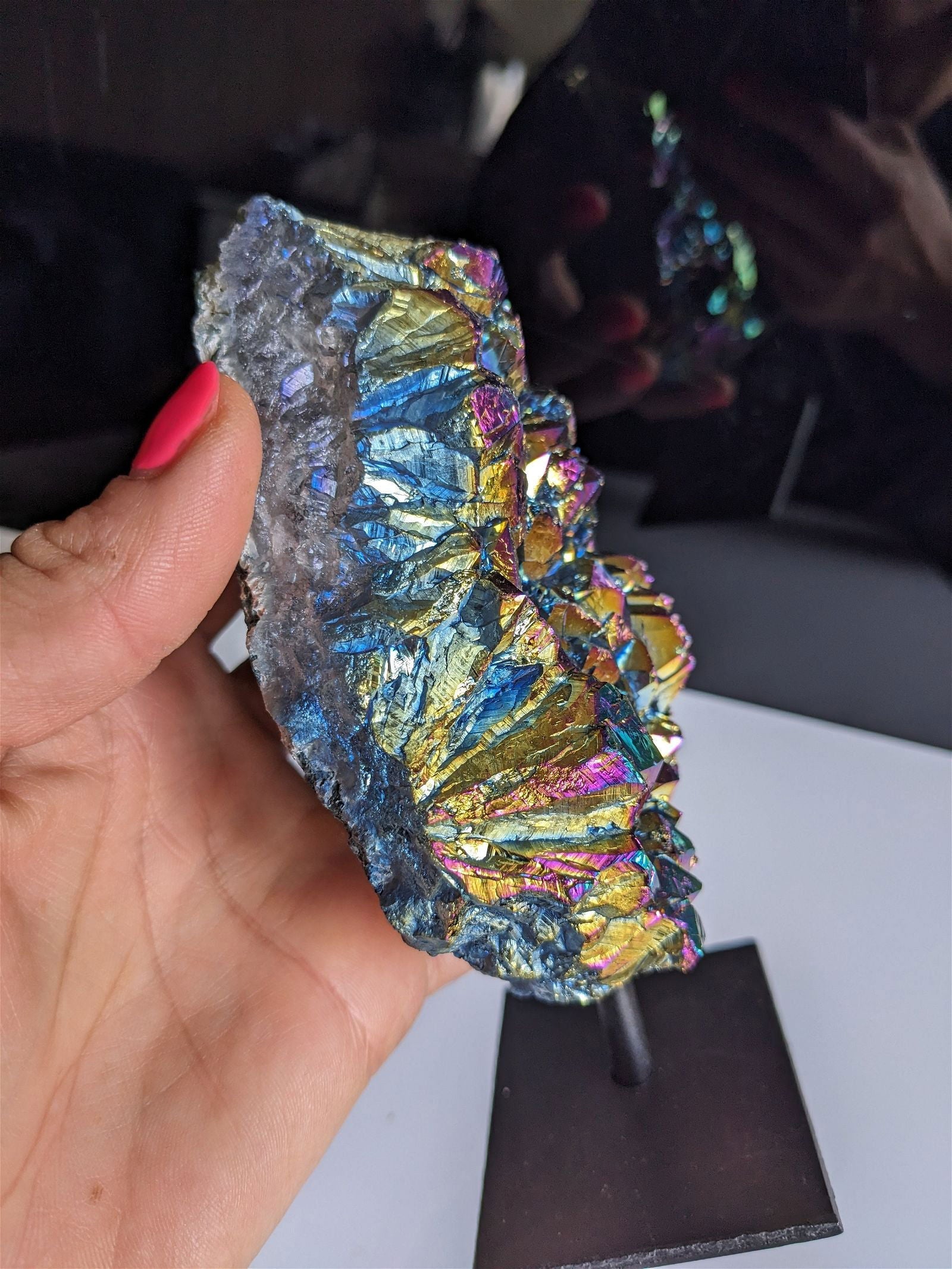 1 cristal de roche RAINBOW AURA - Aurore Lune 