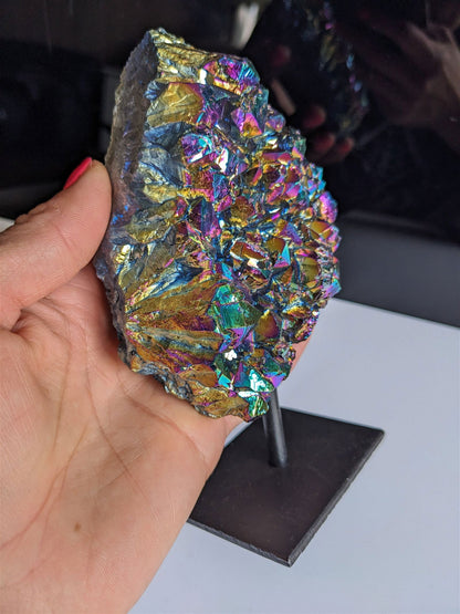 1 cristal de roche RAINBOW AURA - Aurore Lune 