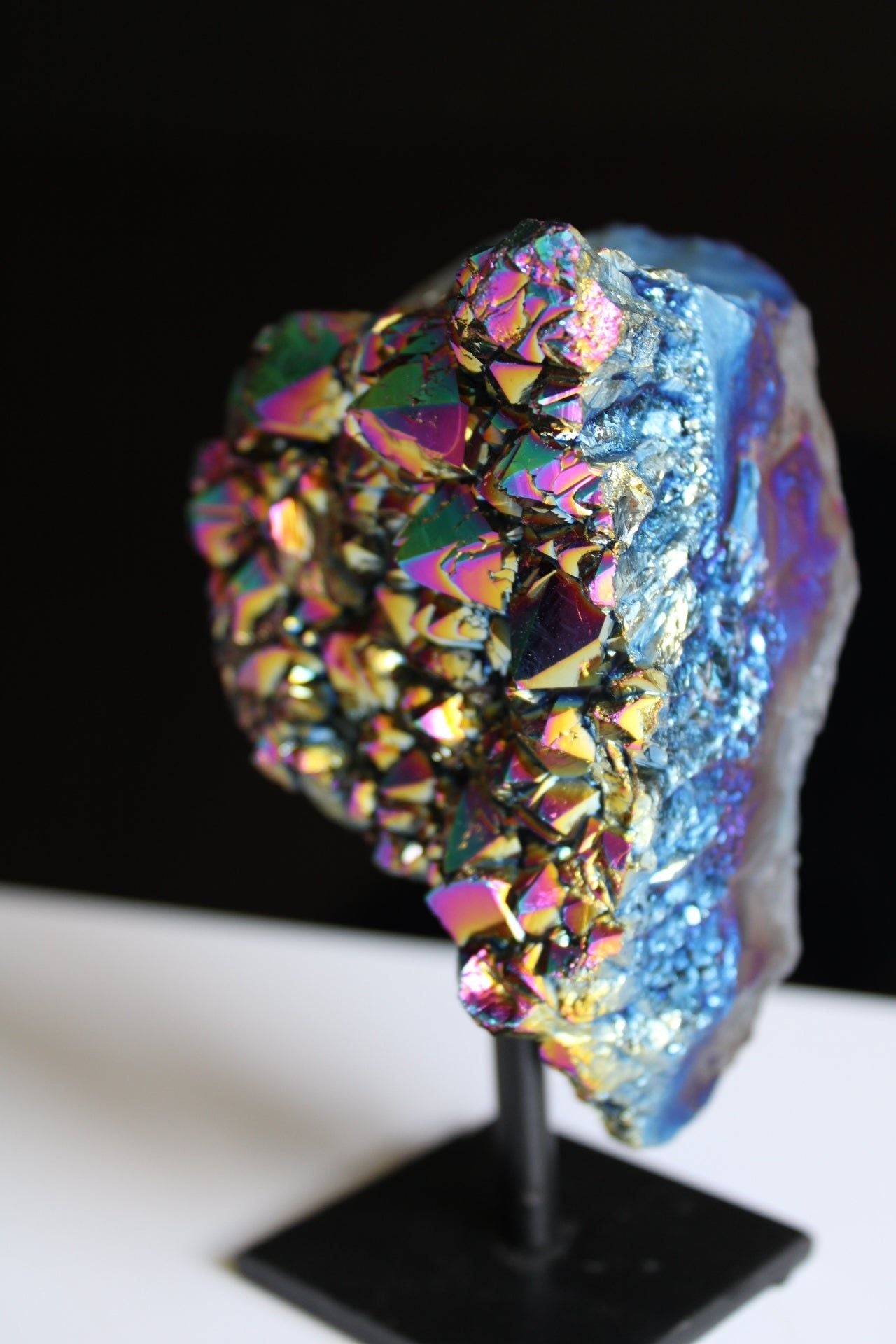 1 cristal de roche RAINBOW AURA - Aurore Lune 