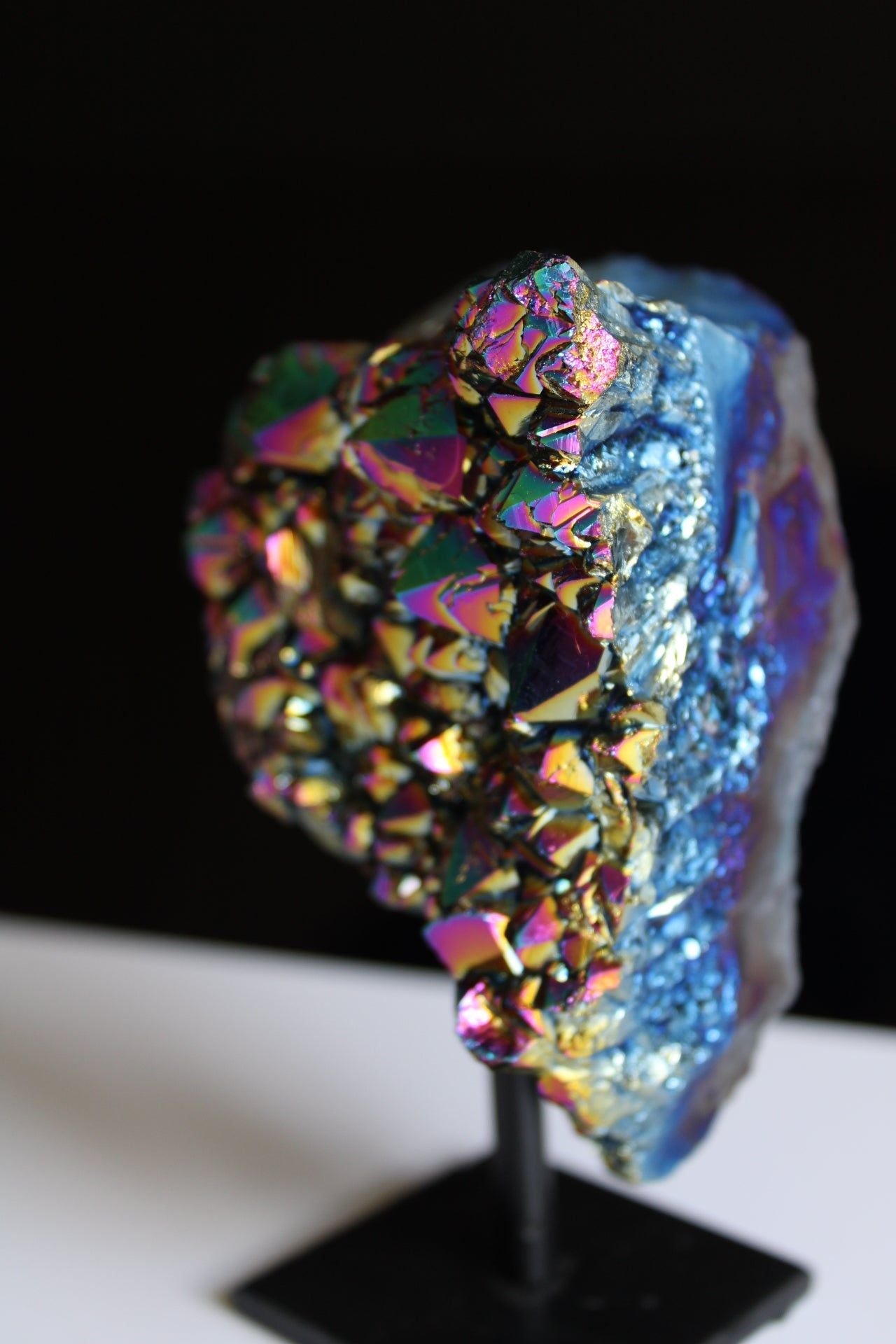 1 cristal de roche RAINBOW AURA - Aurore Lune 
