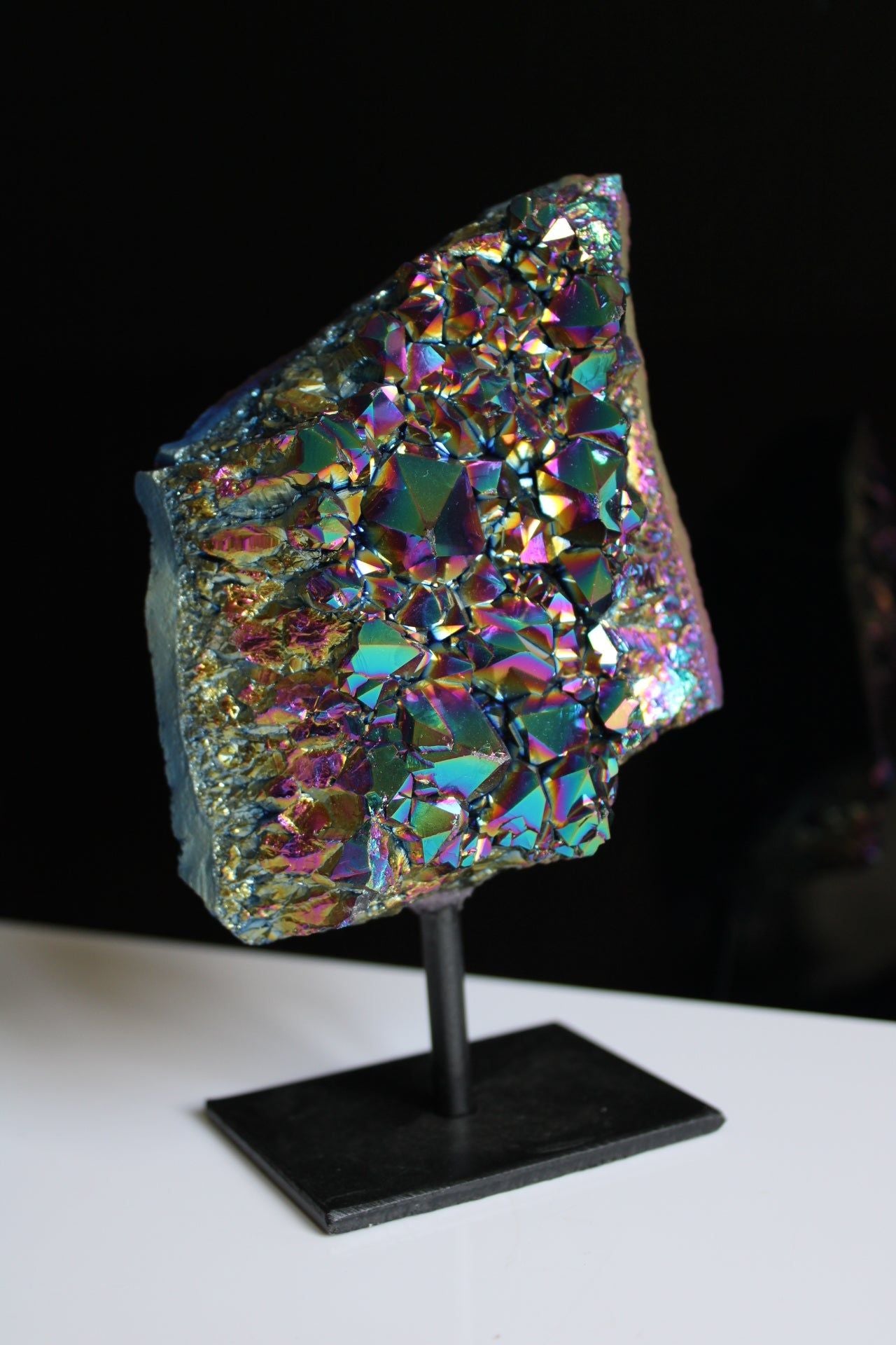 1 cristal de roche RAINBOW AURA - Aurore Lune 