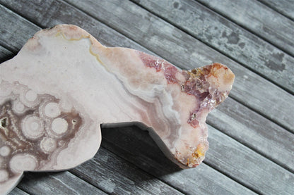 1 dauphin en améthyste rose - Aurore Lune 