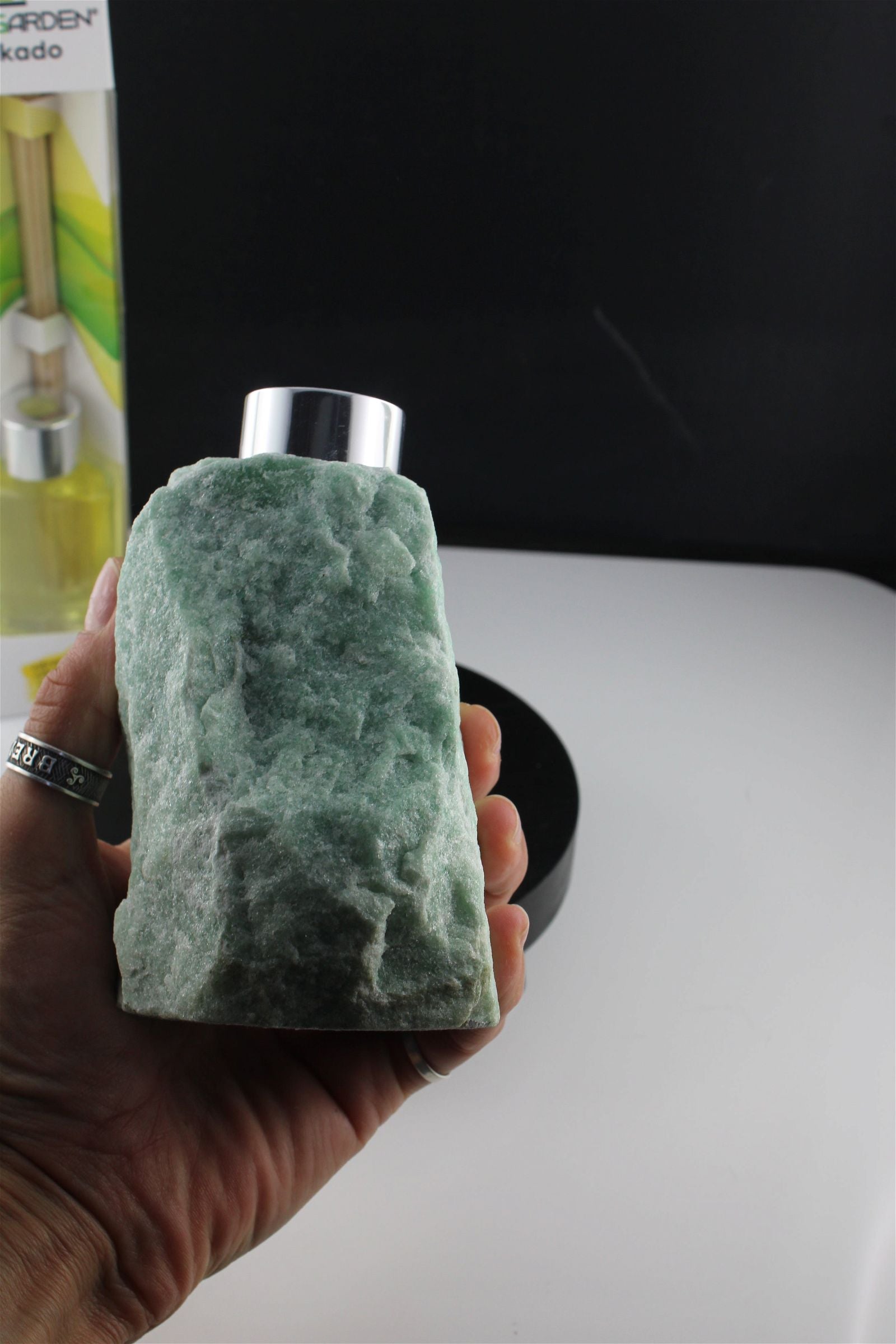 1 diffuseur de parfum en aventurine verte 10 cm - Aurore Lune 