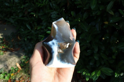1 flamme agate neige ou fantôme - format COLIS - Aurore Lune 