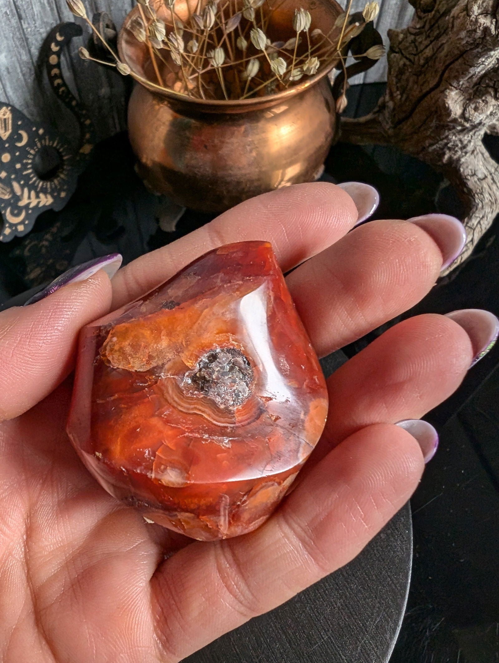 1 flamme en cornaline - Aurore Lune 