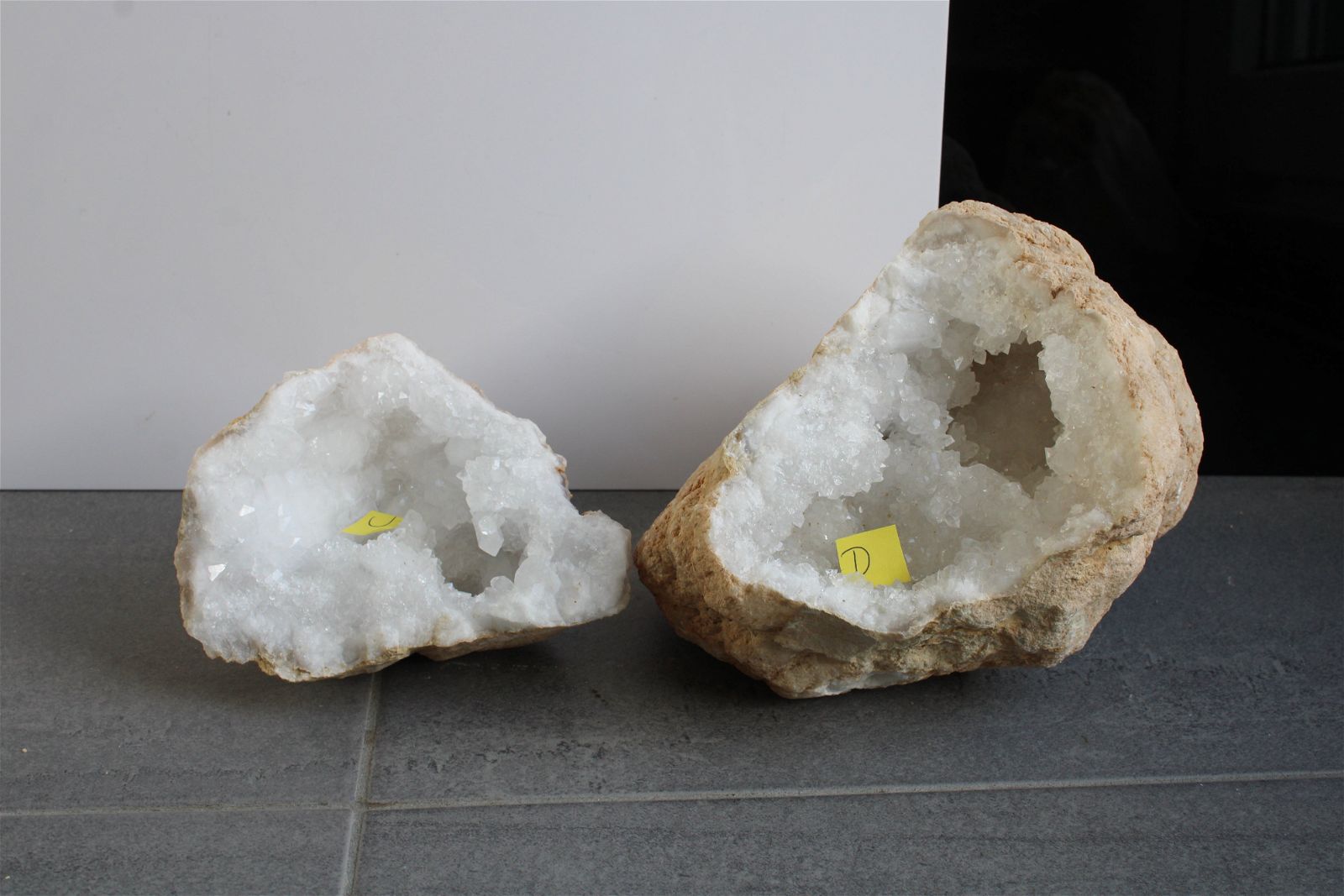 1 géode de cristal de roche - 2 morceaux au choix - Aurore Lune 