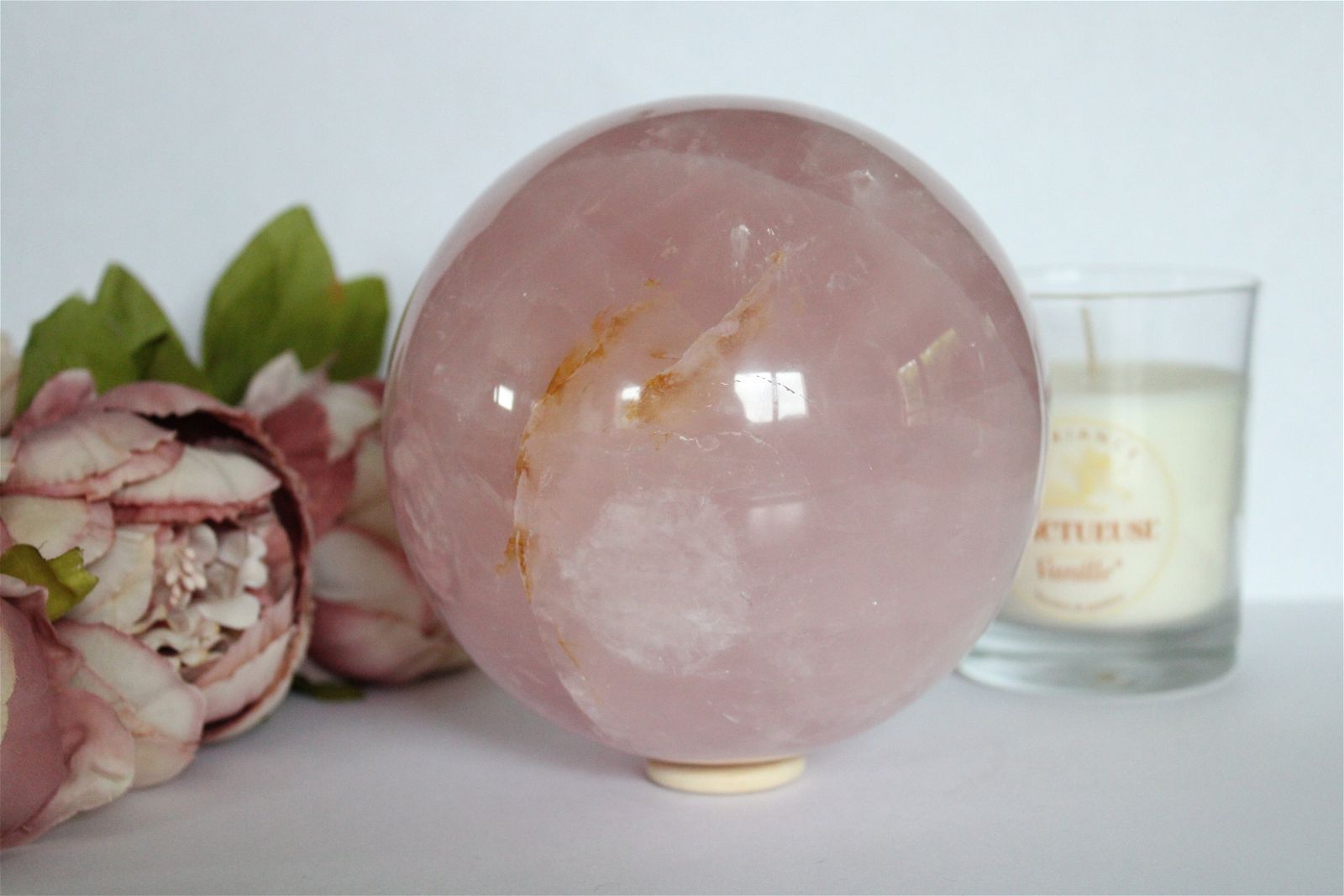 1 magnifique sphère en quartz rose X XL 13 cm - Aurore Lune 