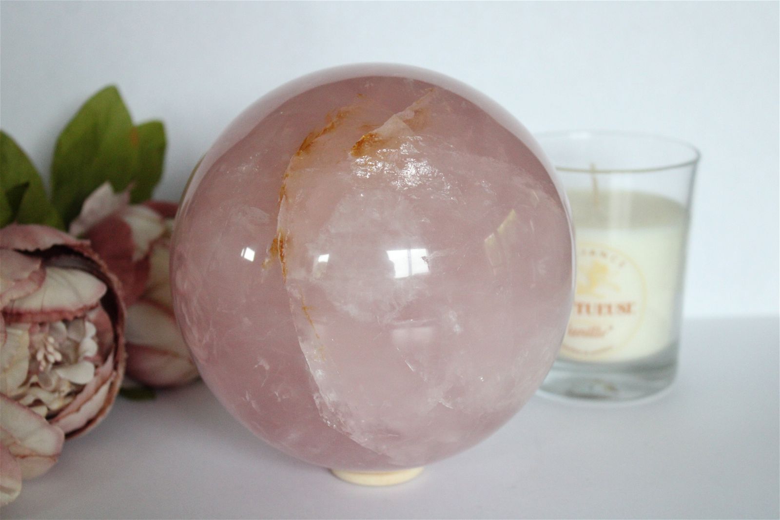 1 magnifique sphère en quartz rose X XL 13 cm - Aurore Lune 