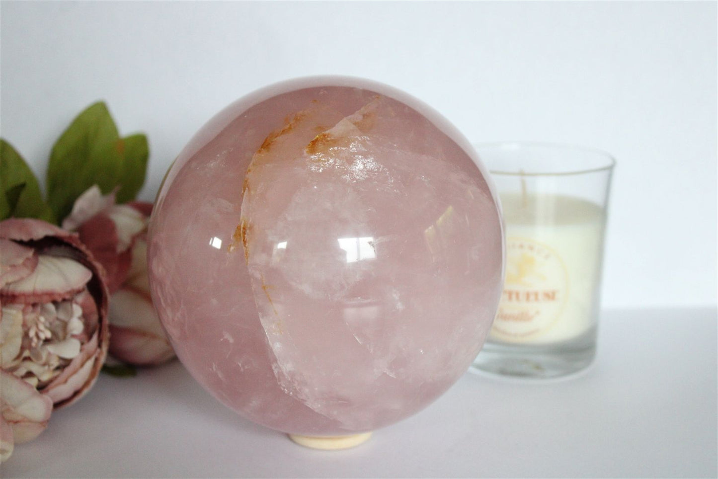 1 magnifique sphère en quartz rose X XL 13 cm - Aurore Lune 