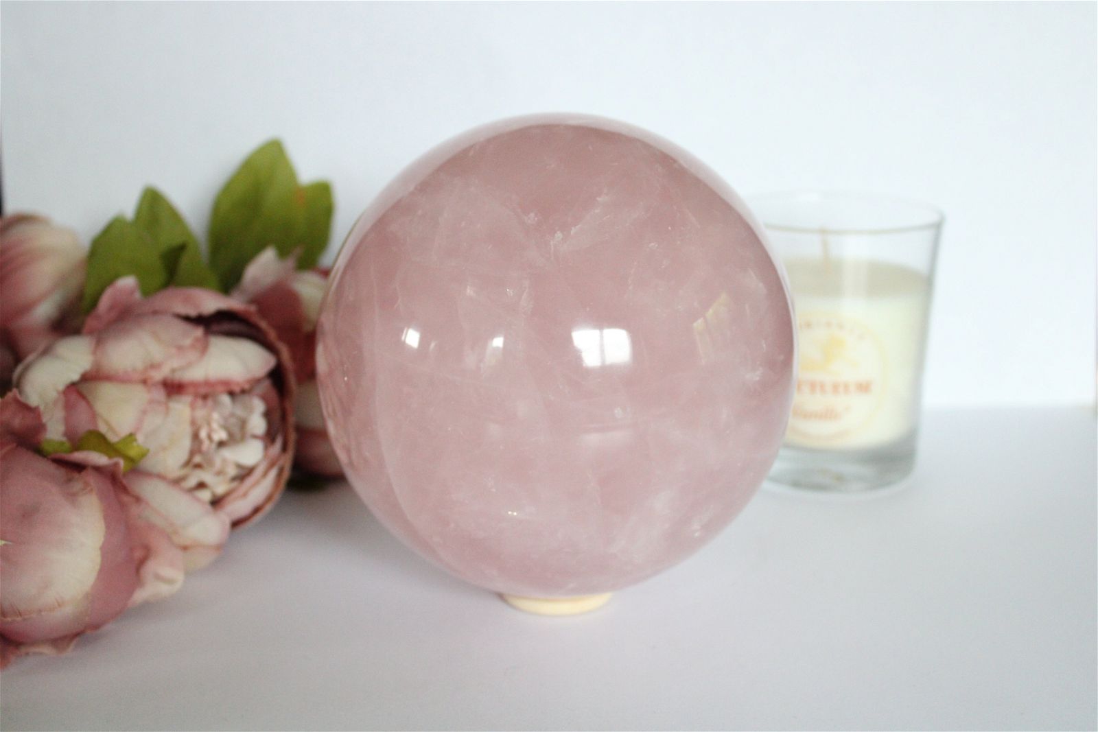 1 magnifique sphère en quartz rose X XL 13 cm - Aurore Lune 