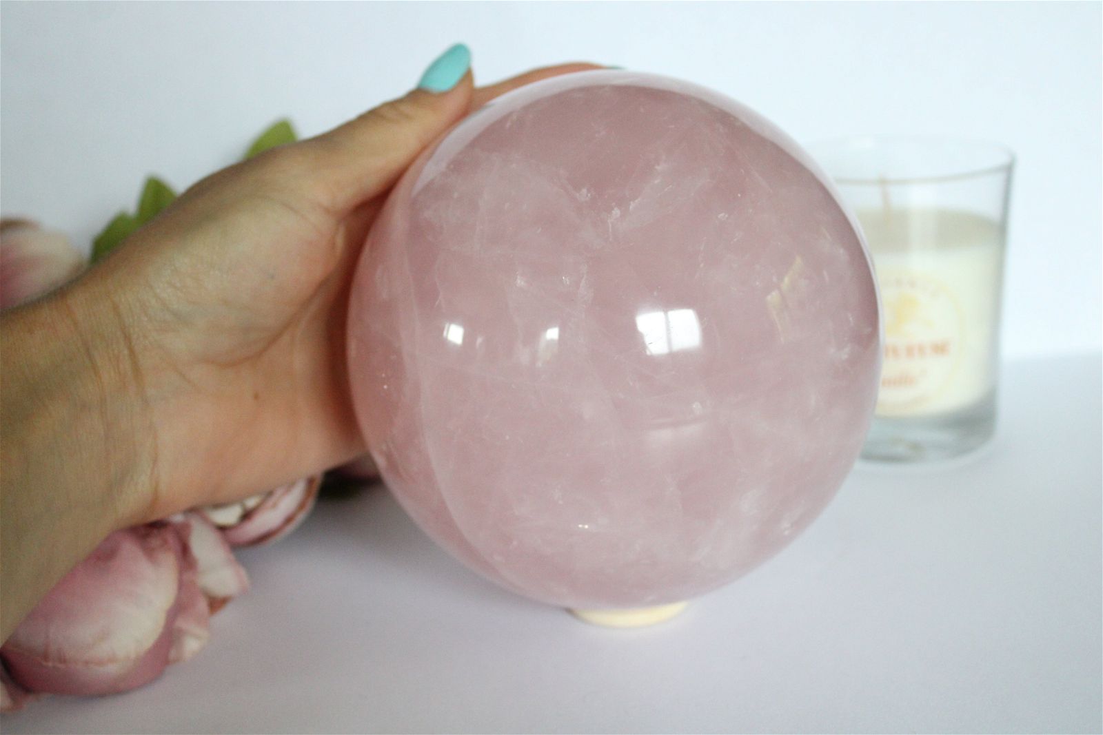 1 magnifique sphère en quartz rose X XL 13 cm - Aurore Lune 