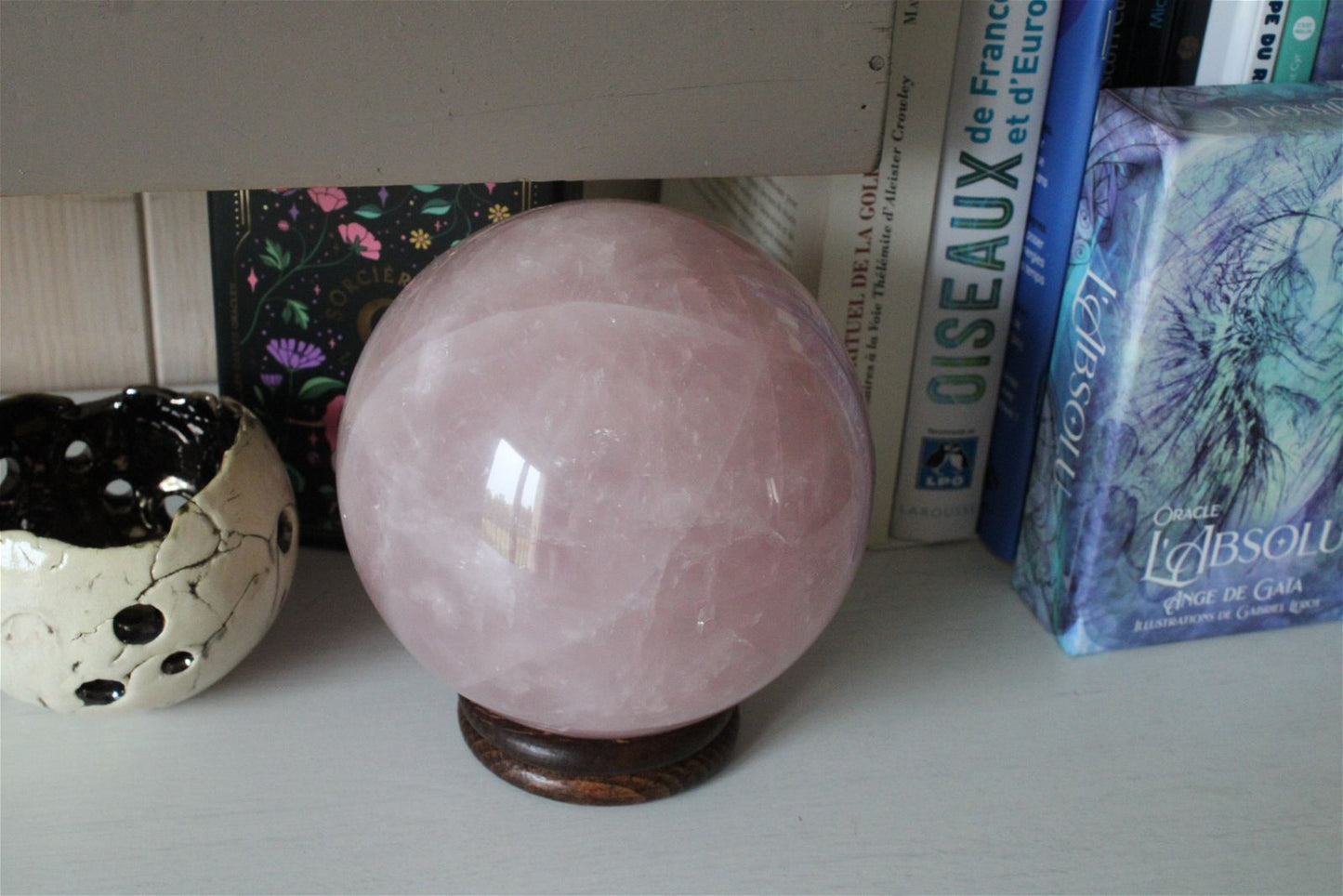 1 magnifique sphère en quartz rose X XL 13 cm - Aurore Lune 