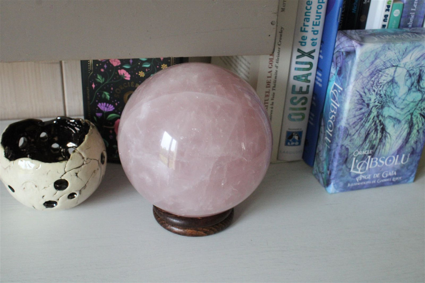 1 magnifique sphère en quartz rose X XL 13 cm - Aurore Lune 