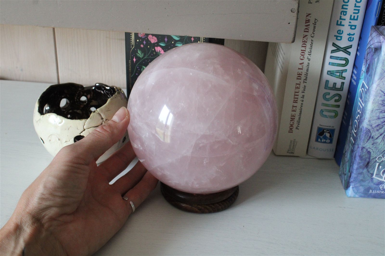 1 magnifique sphère en quartz rose X XL 13 cm - Aurore Lune 