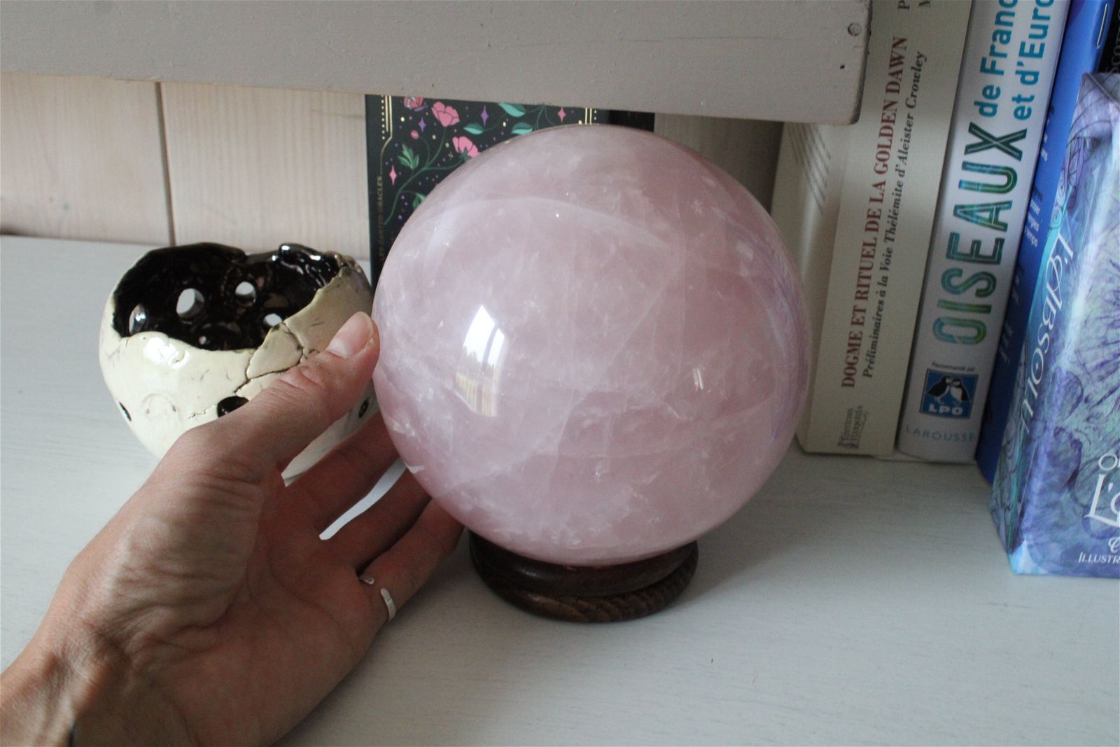 1 magnifique sphère en quartz rose X XL 13 cm - Aurore Lune 