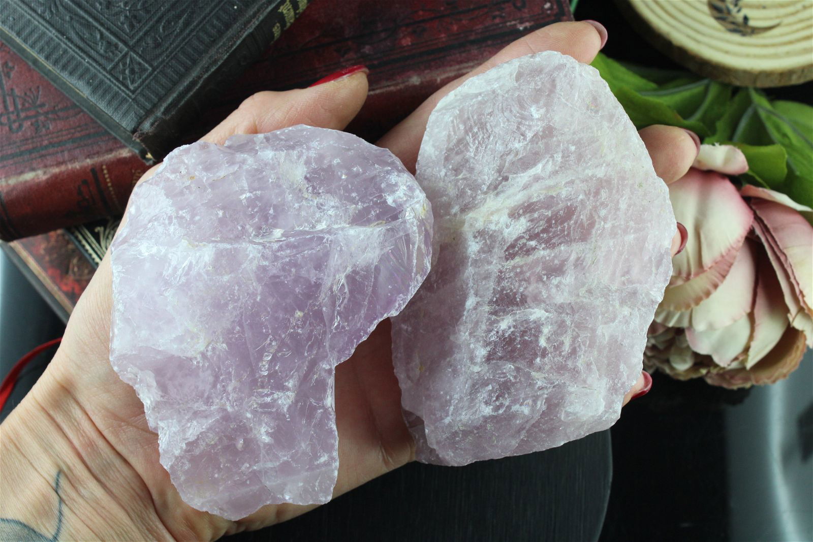1 morceau brut de quartz rose - Aurore Lune 