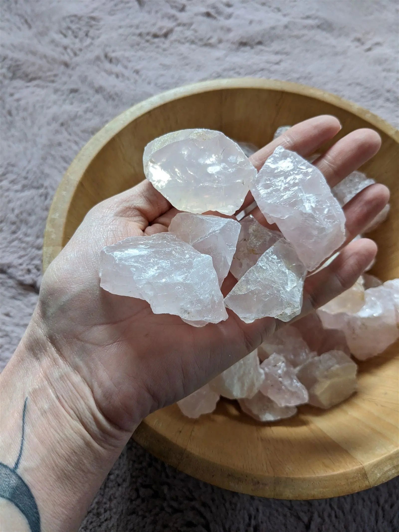 1 morceau brut de quartz rose moyen - Aurore Lune 