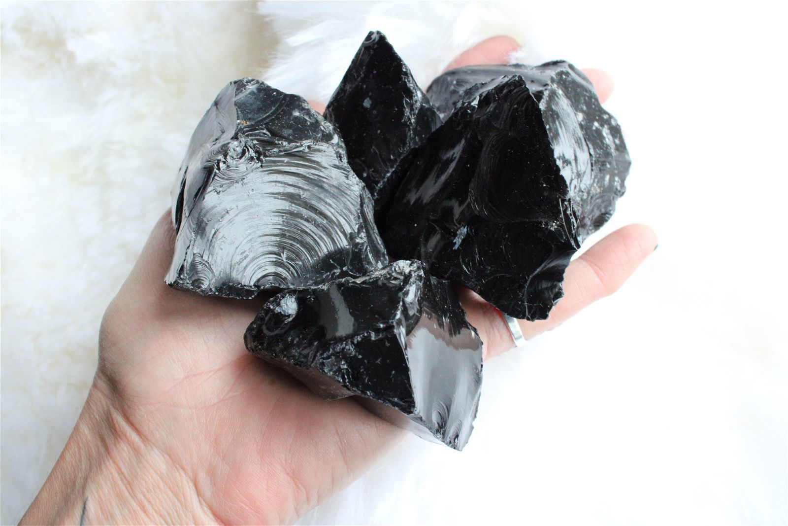 1 obsidienne noire brute 3 tailles au choix - Aurore Lune 