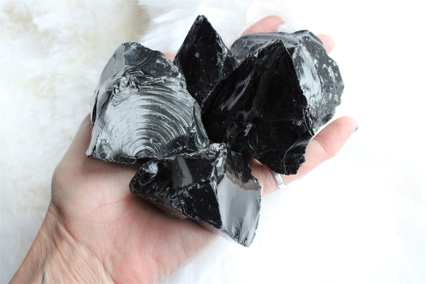 1 obsidienne noire brute 3 tailles au choix - Aurore Lune 
