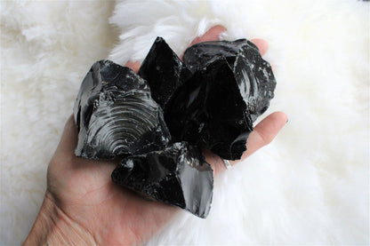 1 obsidienne noire brute 3 tailles au choix - Aurore Lune 