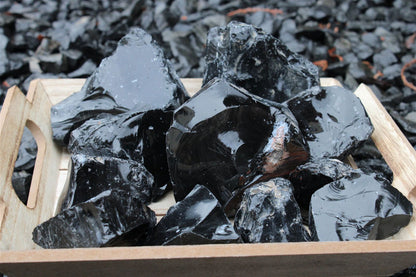 1 obsidienne noire brute 3 tailles au choix - Aurore Lune 
