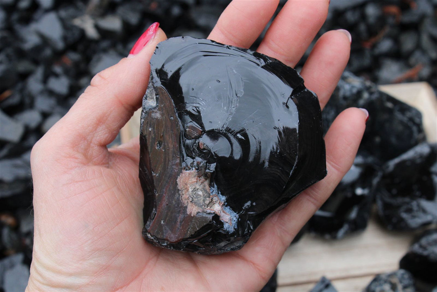1 obsidienne noire brute 3 tailles au choix - Aurore Lune 