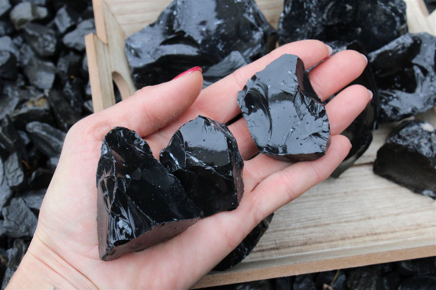 1 obsidienne noire brute 3 tailles au choix - Aurore Lune 