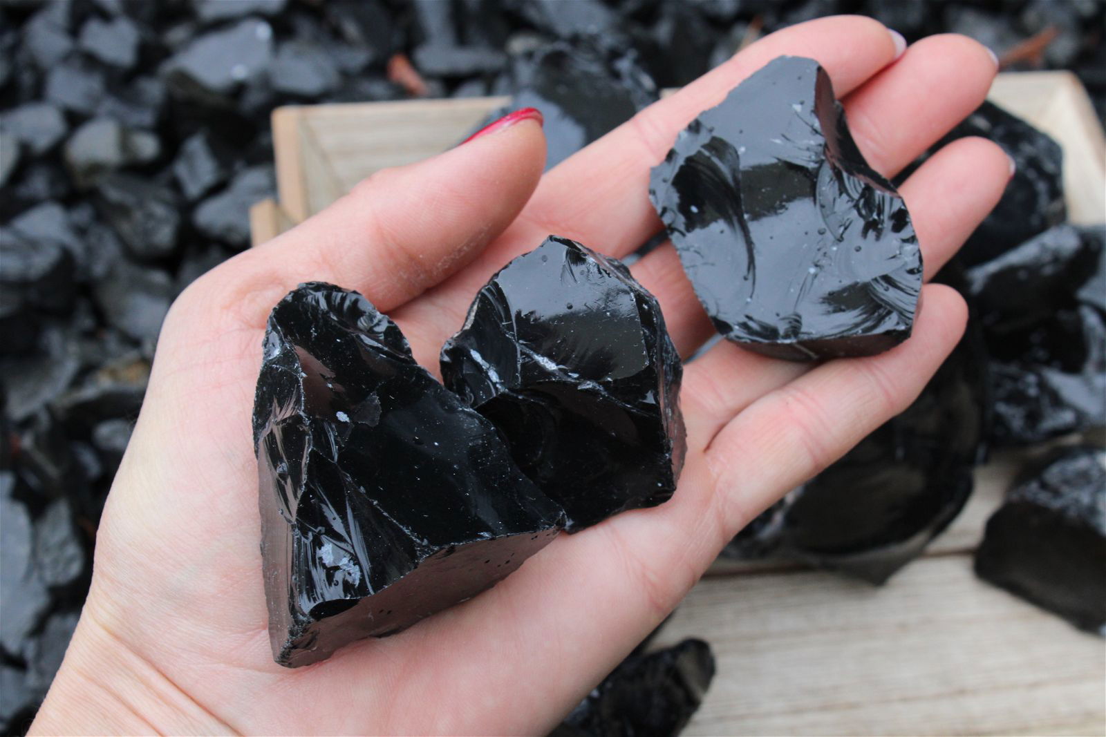 1 obsidienne noire brute 3 tailles au choix - Aurore Lune 