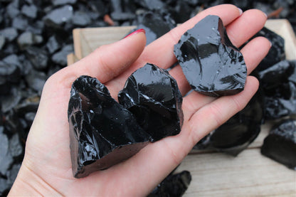 1 obsidienne noire brute 3 tailles au choix - Aurore Lune 