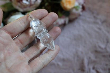 1 pendule en véritable cristal de roche - Aurore Lune 