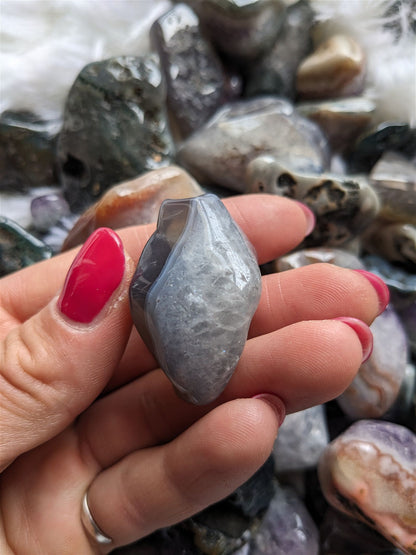 1 pierre roulée en agate grosse ou petite au choix - Aurore Lune 