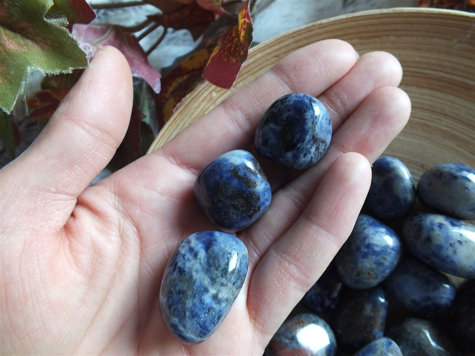 1 pierre roulée sodalite 2 - 2.5cm - Aurore Lune 