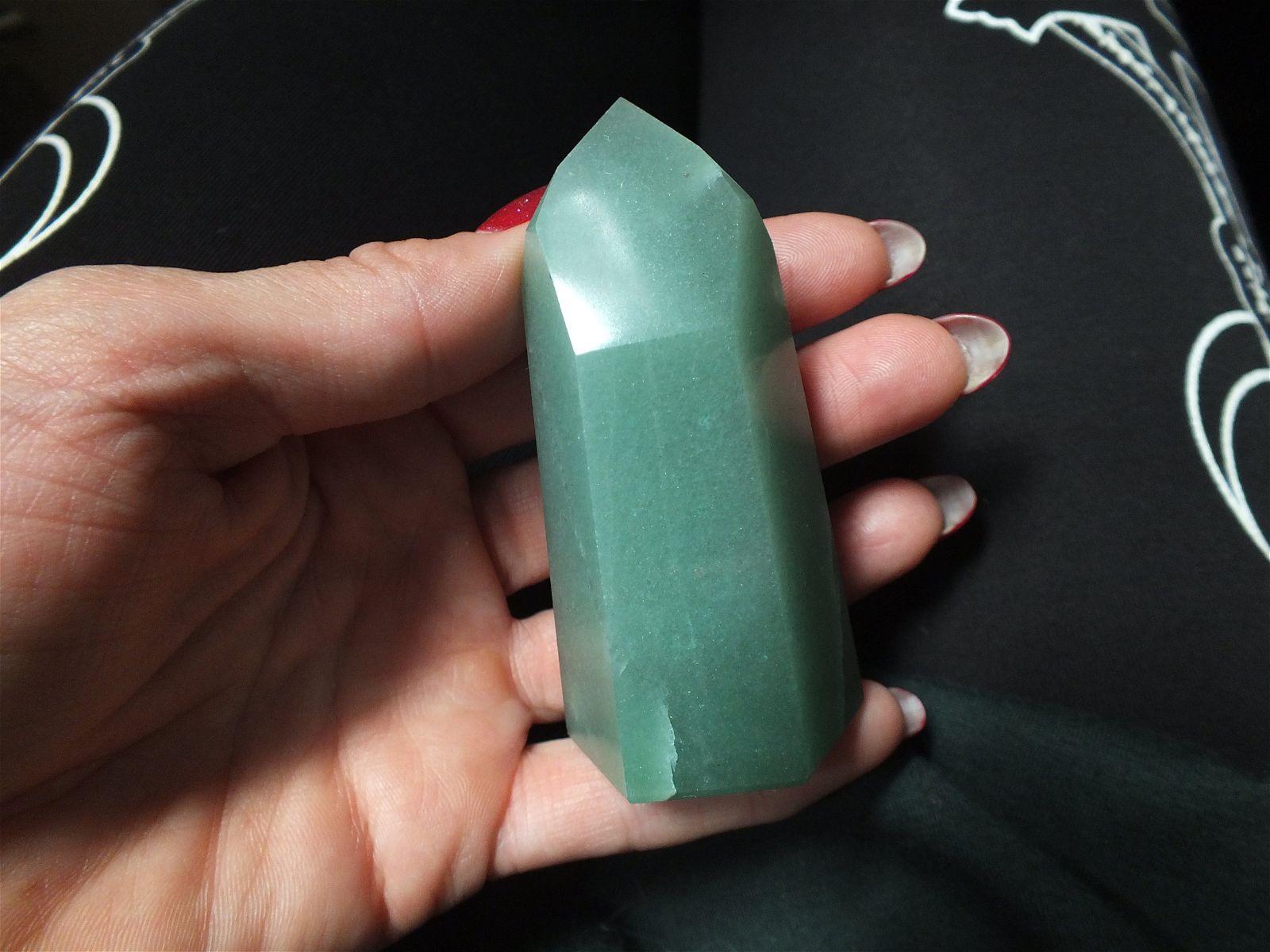 1 pointe en aventurine verte 8 cm - Aurore Lune 