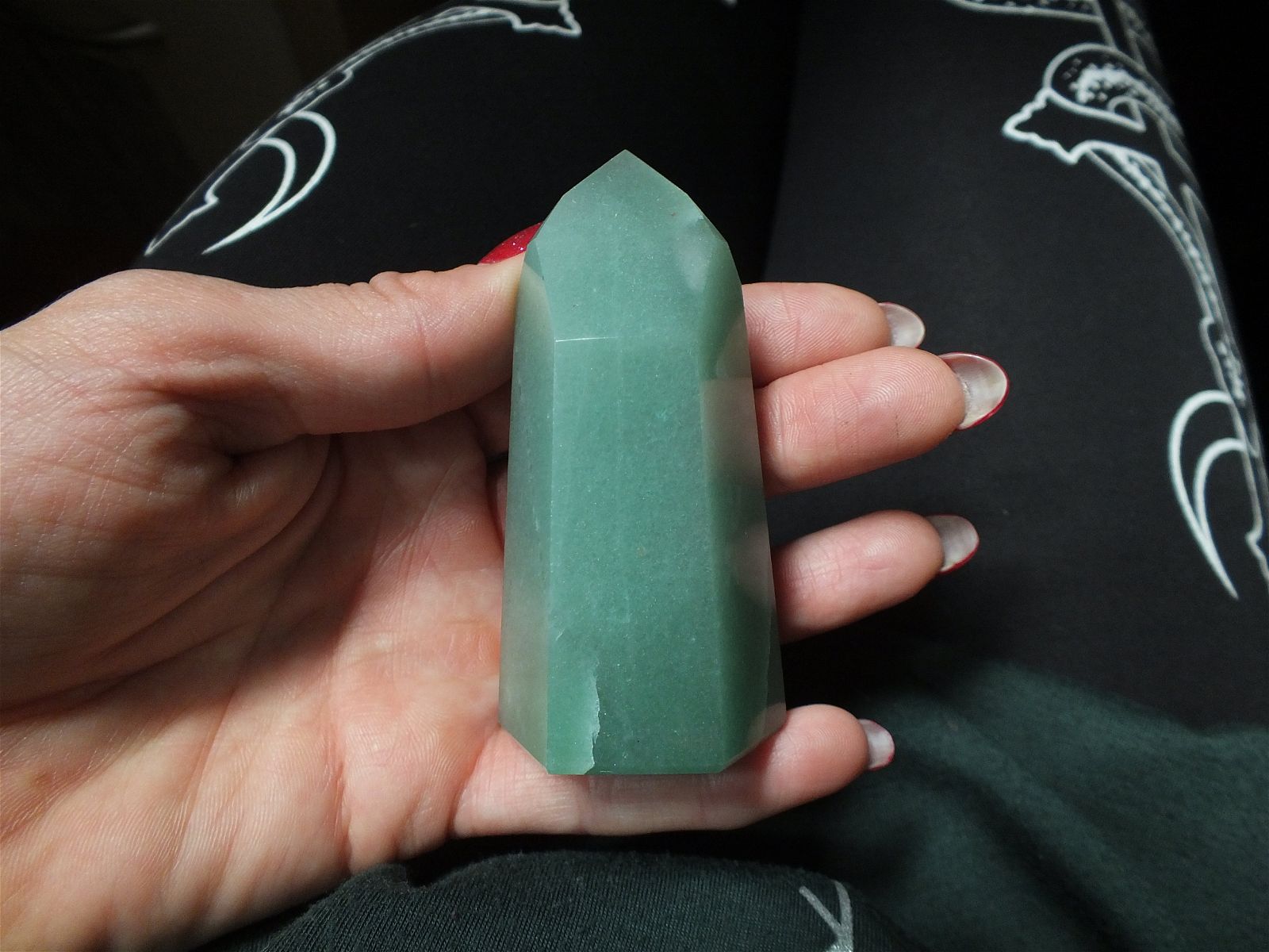 1 pointe en aventurine verte 8 cm - Aurore Lune 