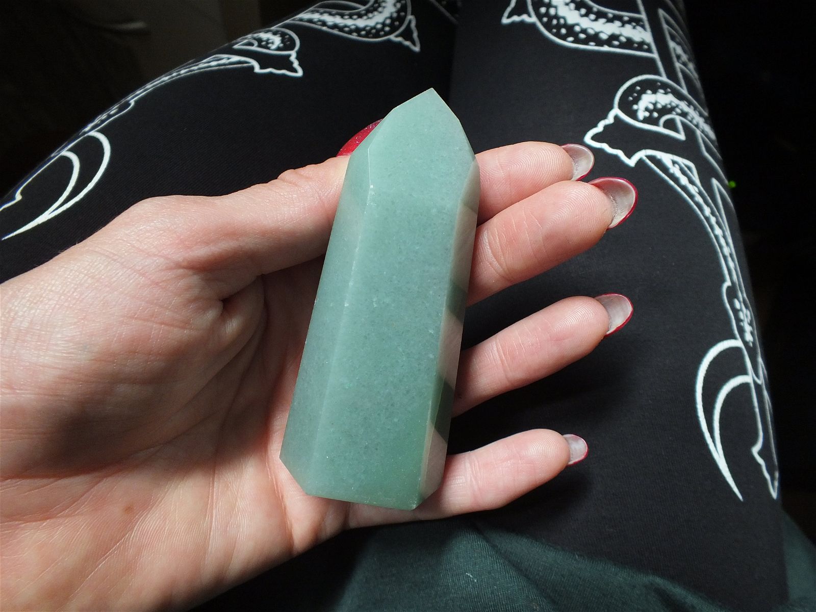 1 pointe en aventurine verte 9 cm - Aurore Lune 