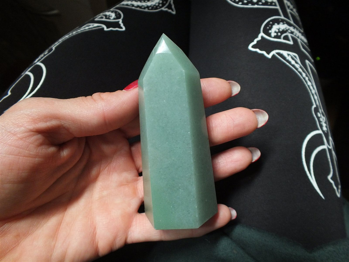 1 pointe en aventurine verte 9 cm - Aurore Lune 